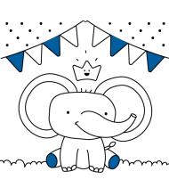 Elephant to color for kids
