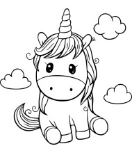 Cute Unicorn to color for kids