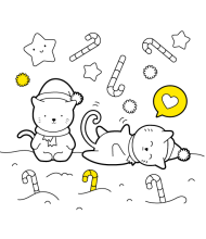 Kittens to color for kids