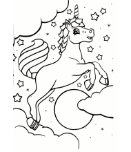 Dream unicorn to color for kids