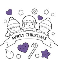 Merry Christmas to color for kids