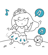 Princess Music to color for kids
