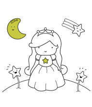 Princess Star to color for kids