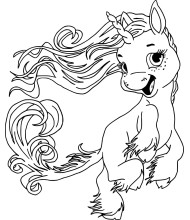 Funny unicorn to color for kids